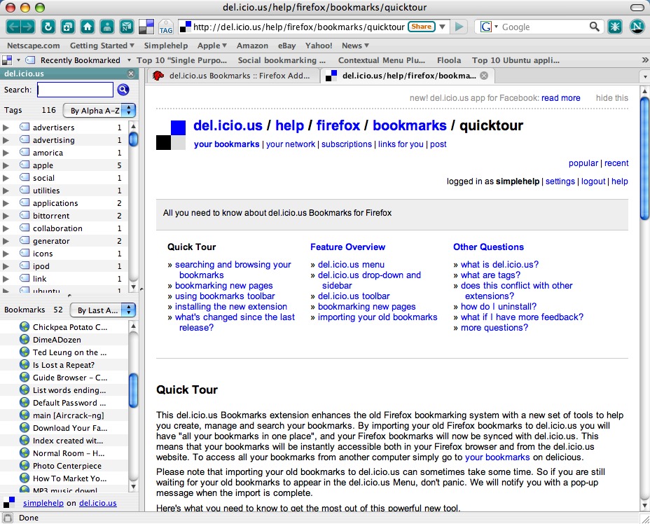 Netscape 9 for Mac Sidebar (2007)